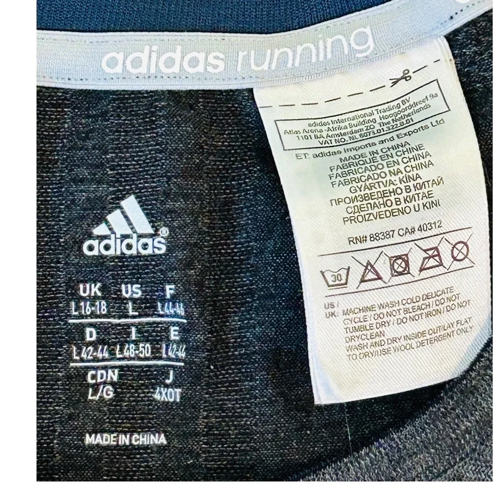 Adidas Running Womens Seamless Knit Performance Tee Gray Mesh Panel Size L - Picture 2 of 3